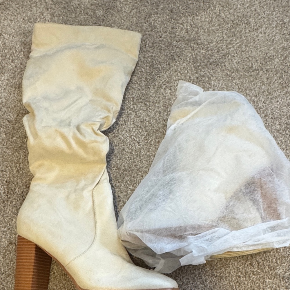 Chic Cream  Heeled Boots